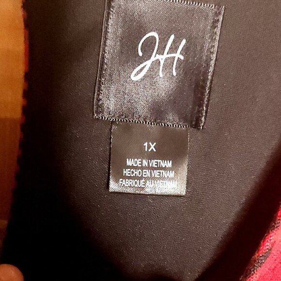JH Womens New Plus Plaid Red Shift Dress - Picture 8 of 10